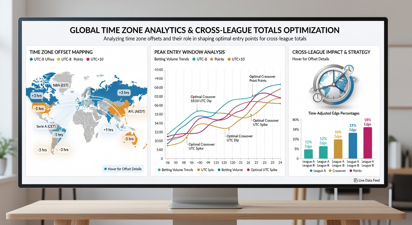 Charts showing time zone impact on betting line movements for international sports totals