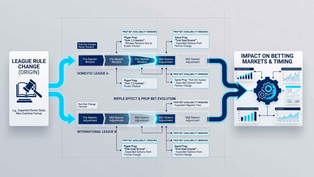 Chart illustrating staggered prop bet windows following league rule updates on international platforms