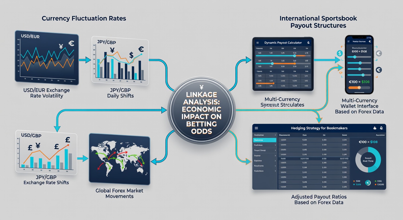 Global payment flow diagram illustrating how currency conversion occurs at deposit and withdrawal stages for international bettors