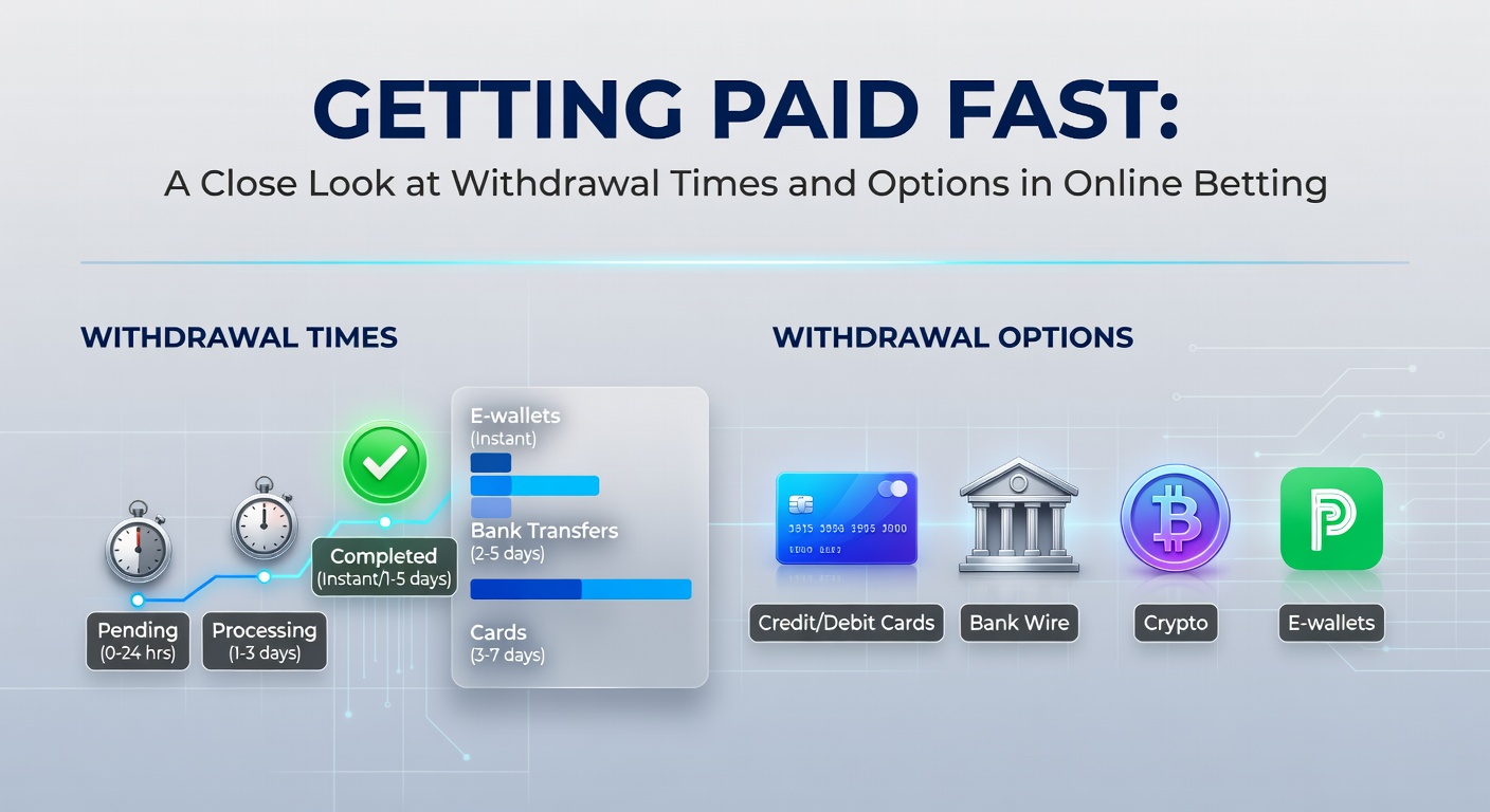 Digital wallet icons and clock showing fast payout times in online betting platforms