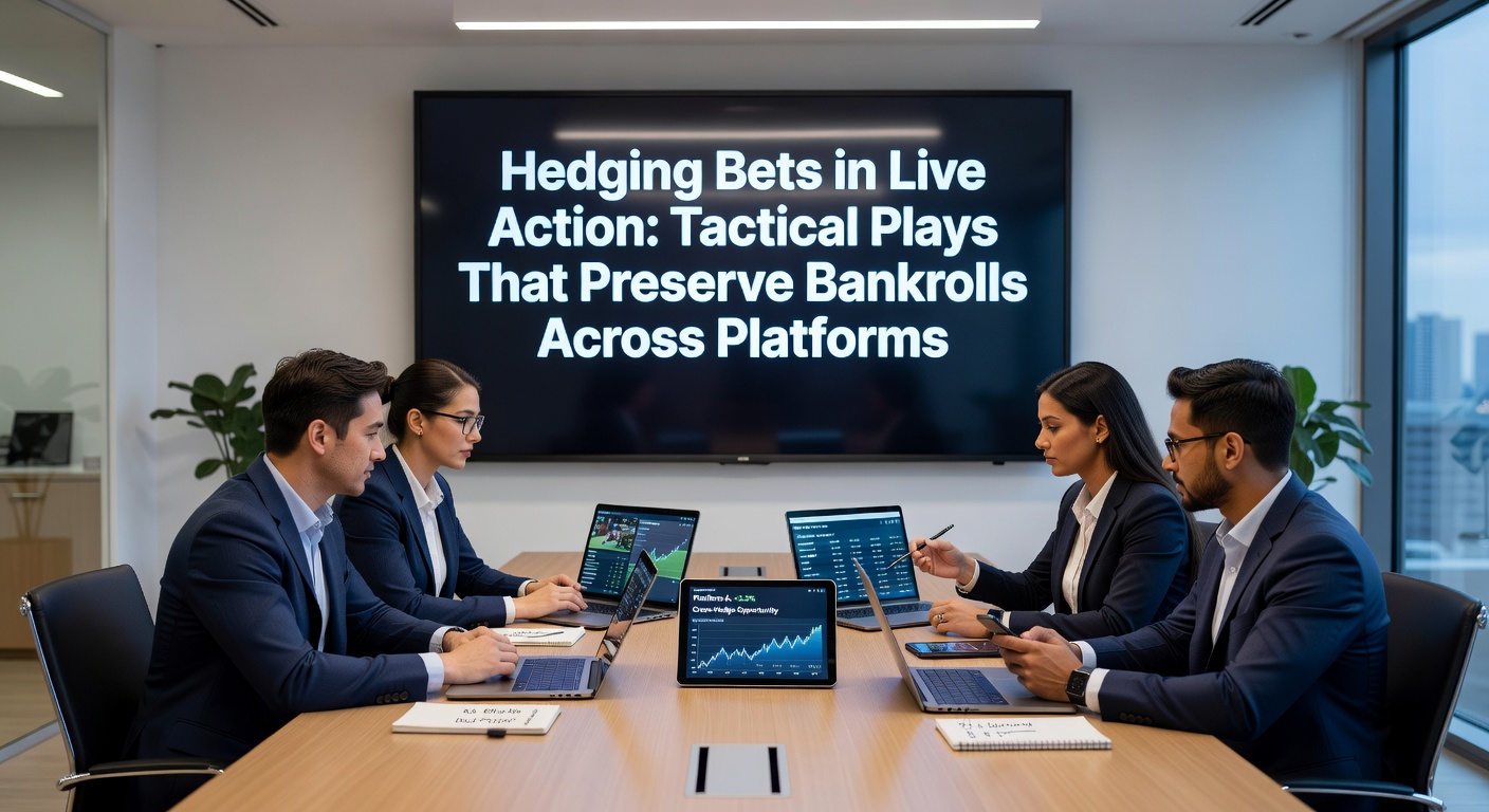 Live betting interface showing shifting odds during a basketball game, with hedging options highlighted
