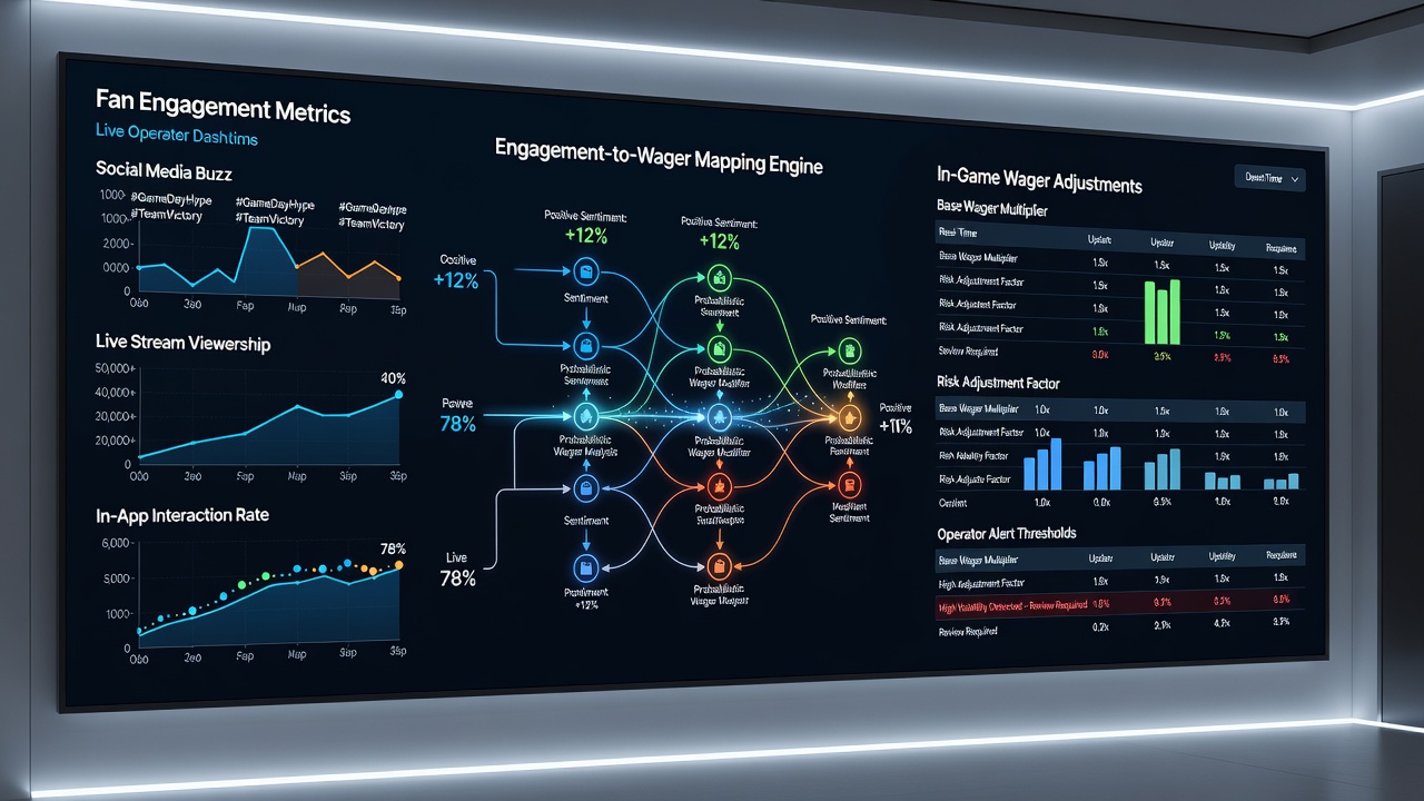 Operator interface displaying real-time engagement overlays on betting markets