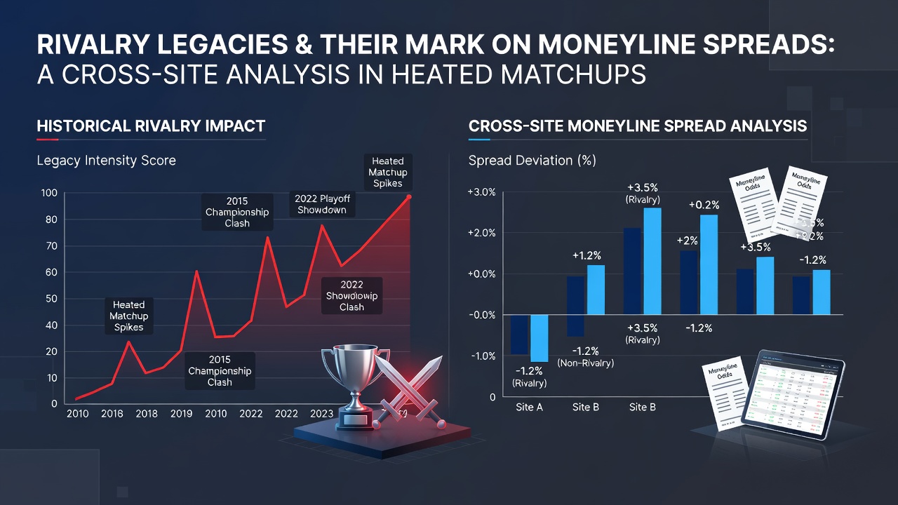 Cross-platform comparison chart of moneyline spreads during heated rivalry games from August 2026 data