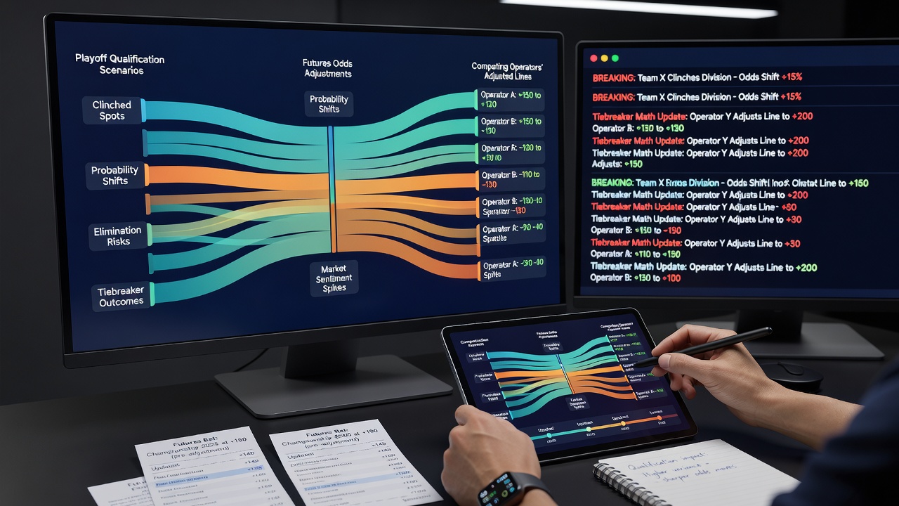 Comparison of futures odds movements across different betting operators during qualification shifts